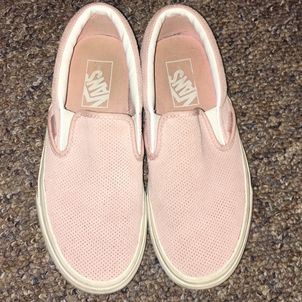Pink Leather Vans Slip-Ons size 6.5